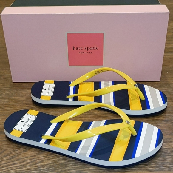 NEW Kate Spade Feldon Flip Flop- Over Print Stripe - Picture 6 of 10